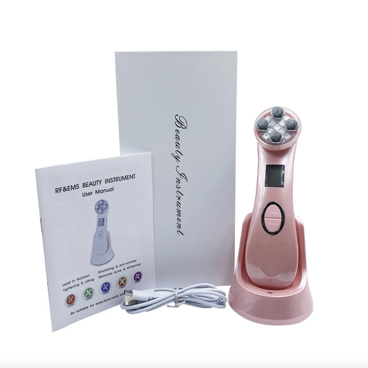 Аппарат для лица BEAUTY 5 в 1: микротоки EMS, мезопорация, RF, LED — изображение 3